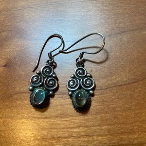 Sterling silver and moonstone earrings